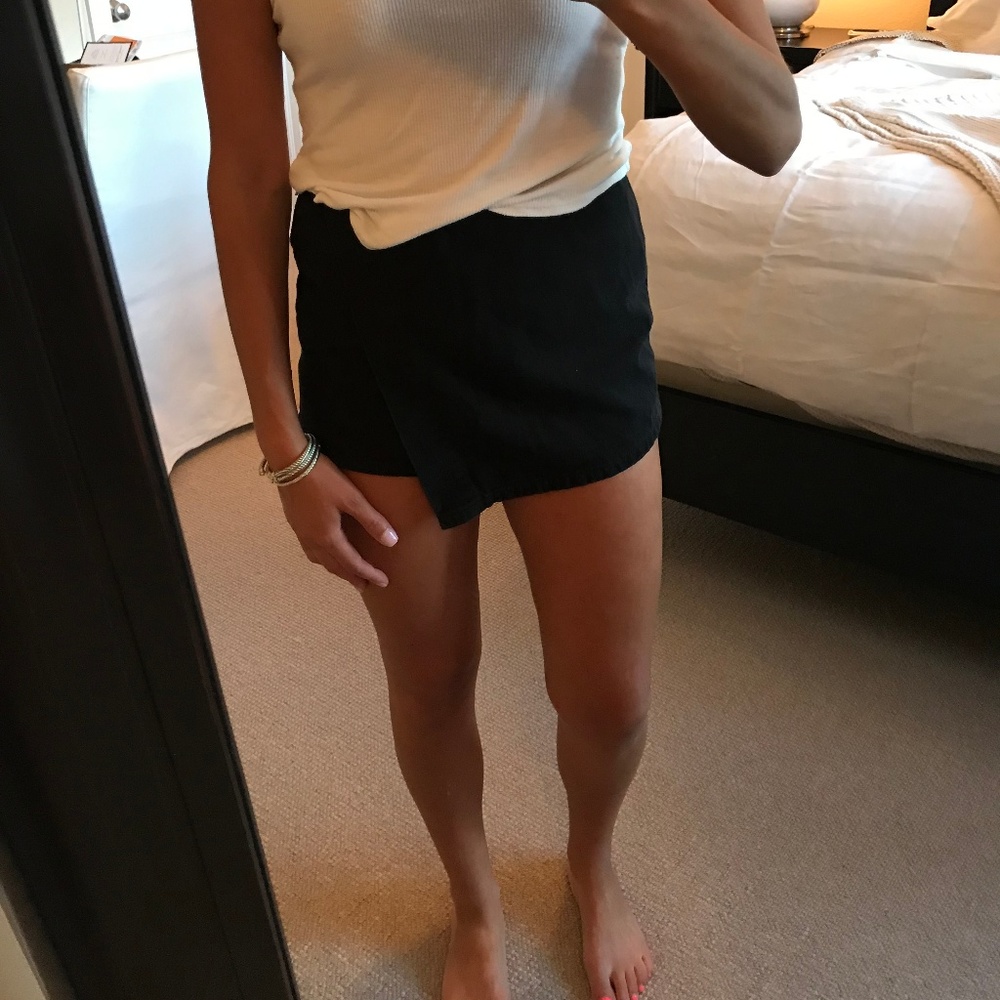 Black Denim Skort